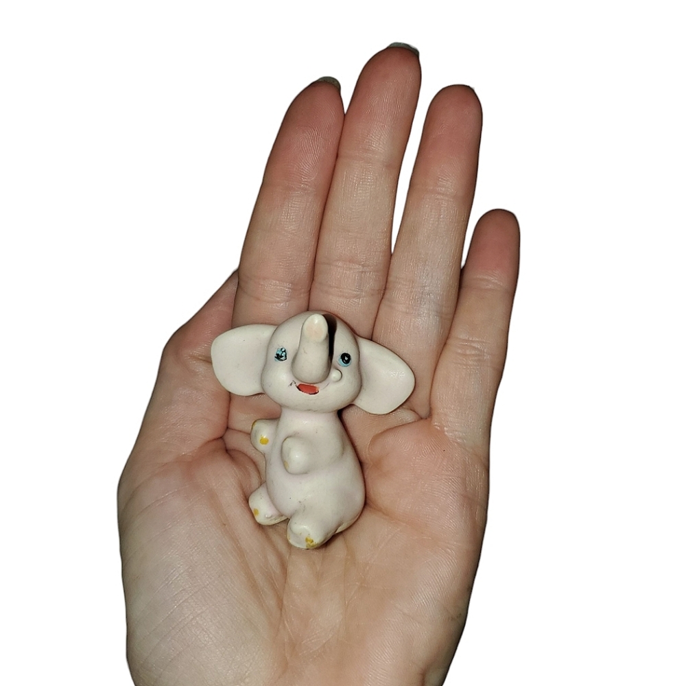 Mini Vintage Light Pink Baby Elephant Figurine